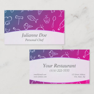 Carte de visite de chef personnel ou de restaurant