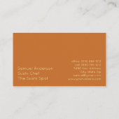 Carte de visite de chef sushi de restaurant de sus (Dos)