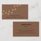 Carte de visite de chemin de patte de chien rustiq (Devant / Derrière)