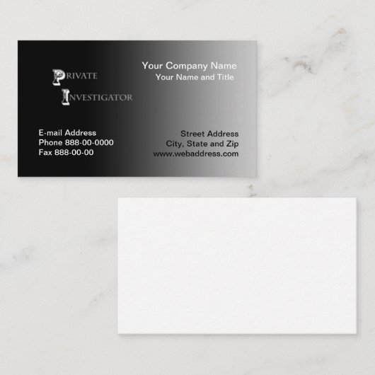 Carte de visite de chercheur privé (Devant / Derrière)