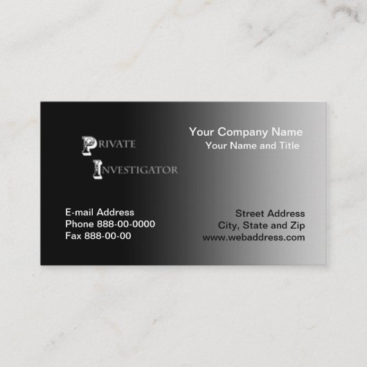 Carte de visite de chercheur privé (Devant)