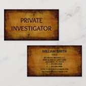 Carte de visite de chercheur privé (Devant / Derrière)