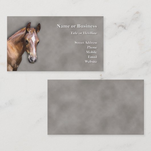 Carte de visite de cheval (Devant / Derrière)