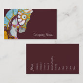 Carte de visite de cheval de carrousel de Clara (Devant / Derrière)