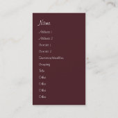 Carte de visite de cheval de carrousel de Clara (Dos)