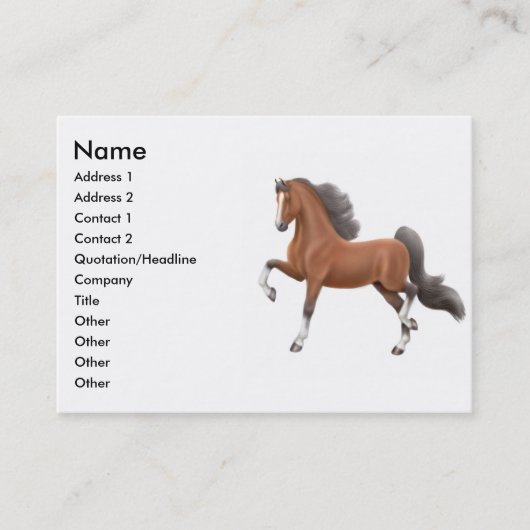 Carte de visite de cheval de Gaited de baie (Devant)