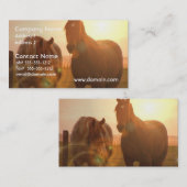 Carte de visite de chevaux de coucher du soleil (Devant / Derrière)