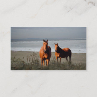 Carte de visite de chevaux de plage