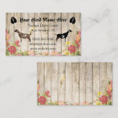 Carte de visite de chèvre laitière floral nubien (Devant / Derrière)