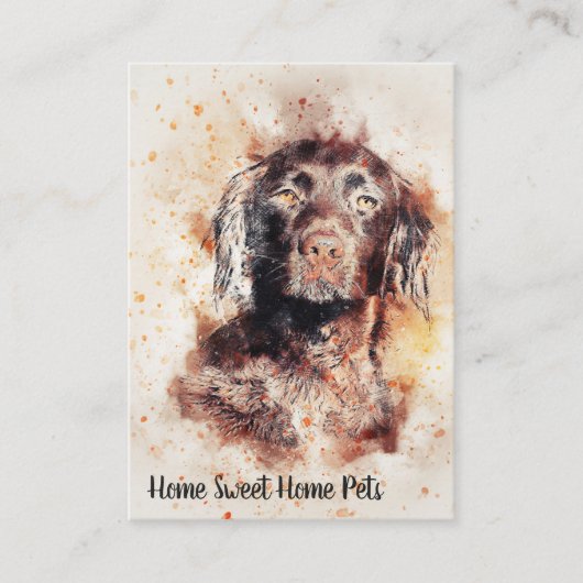 Carte de visite de chien aquarelle (Devant)