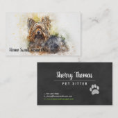 Carte de visite de chien aquarelle (Devant / Derrière)