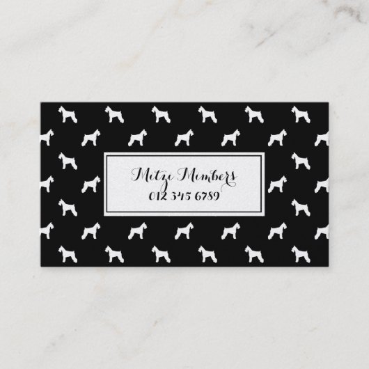 Carte de visite de chien de Schnauzer (Devant)