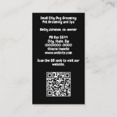 Carte de visite de chien Groomer (Dos)