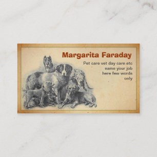 carte de visite de chiens d'animaux familiers