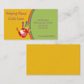 Carte de visite de Childcare de coup de main (Devant / Derrière)