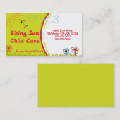Carte de visite de Childcare de soleil (Devant / Derrière)