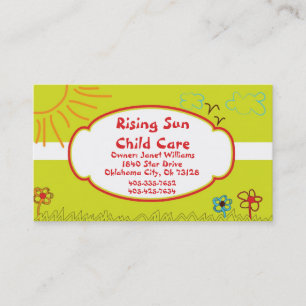Carte de visite de Childcare de soleil
