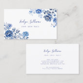 Carte de visite de chinoiserie florale (Devant / Derrière)