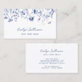 Carte de visite de chinoiserie florale délicate (Devant / Derrière)