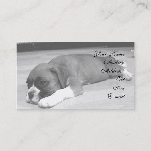 carte de visite de chiot de boxe (Devant)