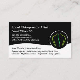 Carte de visite de chiropraticien local Clinique d