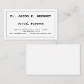 Carte de visite de chirurgien dentaire minimal (Devant / Derrière)