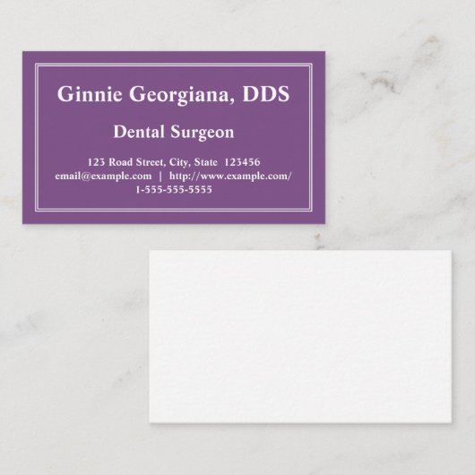 Carte de visite de chirurgien dentaire minimal et (Devant / Derrière)