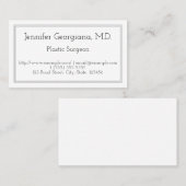 Carte de visite de chirurgien en plastique léger e (Devant / Derrière)