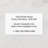 Carte de visite de chirurgien plastique simple (Dos)