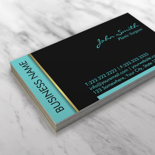 Carte de visite de chirurgien plastique turquoise