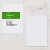 Carte de visite de Chubby vert blanc (Devant / Derrière)