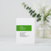 Carte de visite de Chubby vert blanc (Debout devant)