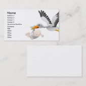 Carte de visite de cigogne et de bébé (Devant / Derrière)