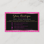 Carte de visite de cintre à Parties scintillant ro (Dos)