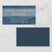 Carte de visite de circuit professionnel bleu (Devant / Derrière)