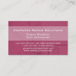 Carte de visite de circuit professionnel Fuchsia