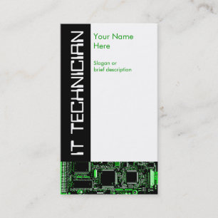 Carte de visite de circuit vert 2 "IT Technician"
