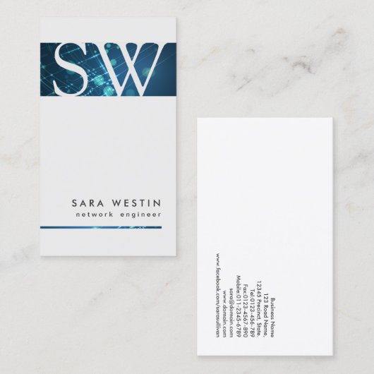 Carte de visite de circuits de monogramme de l'ing (Devant / Derrière)