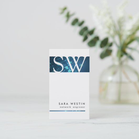 Carte de visite de circuits de monogramme de l'ing (Debout devant)