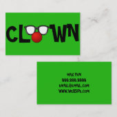 Carte de visite de cirque Clown Children's Enterta (Devant / Derrière)