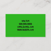 Carte de visite de cirque Clown Children's Enterta (Dos)