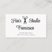 Carte de visite de ciseaux de salon de cheveux sim (Devant)