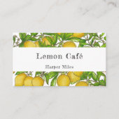 carte de visite de citrons d'aquarelle bio rustiqu (Devant)