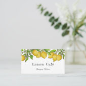 carte de visite de citrons d'aquarelle bio rustiqu (Debout devant)