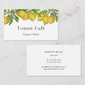carte de visite de citrons d'aquarelle bio rustiqu (Devant / Derrière)