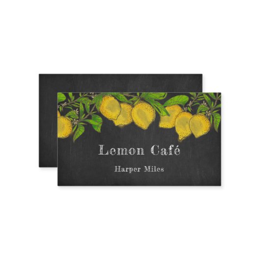 carte de visite de citrons d'aquarelle de tableau (Devant/Arrière en situation)