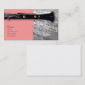 Carte de visite de clarinette pour (Devant / Derrière)