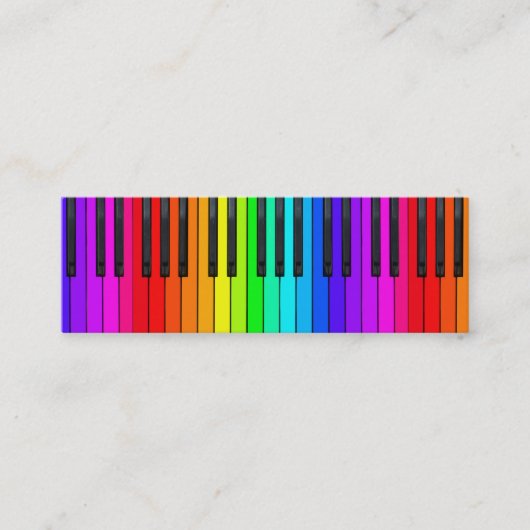Carte de visite de clavier de piano d'arc-en-ciel (Devant)