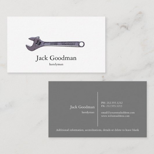 carte de visite de clé (Devant / Derrière)