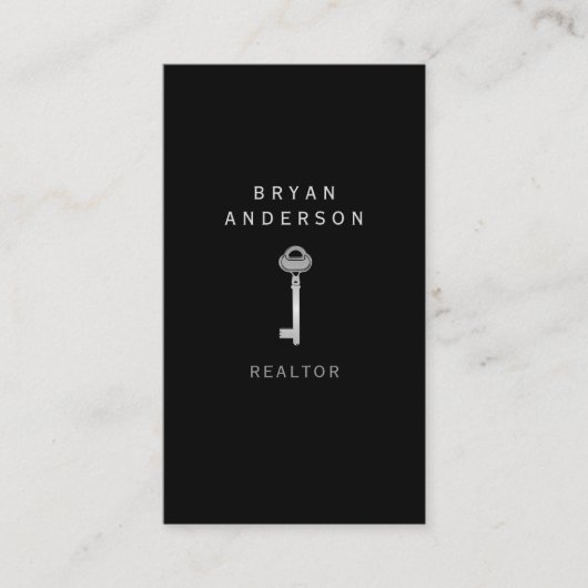 Carte de visite de clé en argent immobilier (Devant)